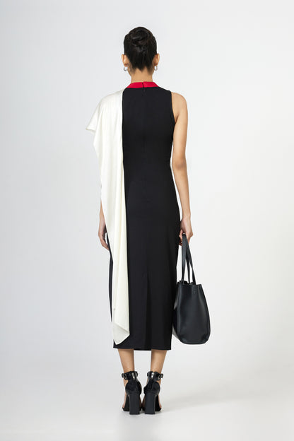 black jersey cape dress