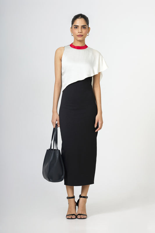 black jersey cape dress