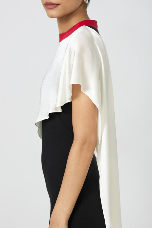 black jersey cape dress