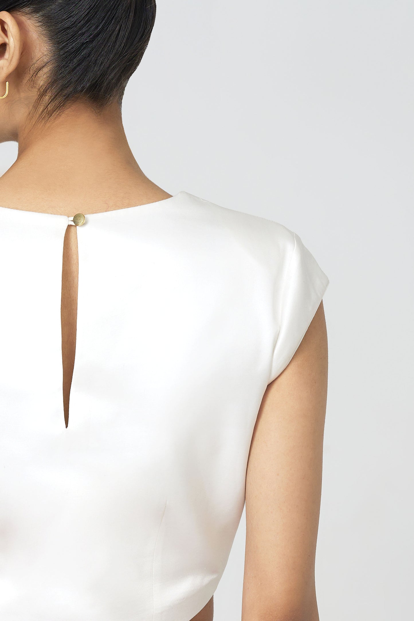 ivory lily silk crop top